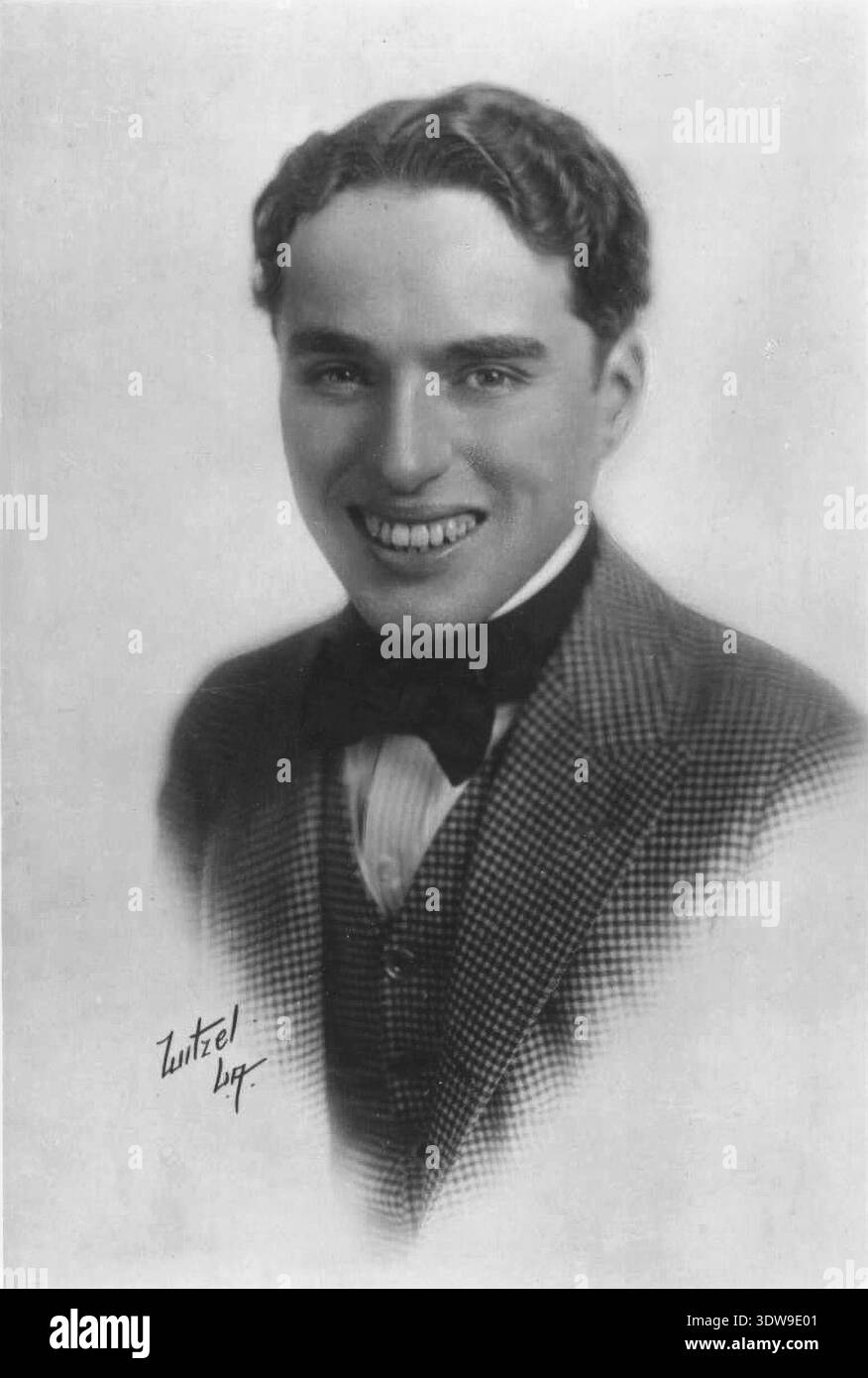 Porträt des britischen Schauspielers Charles Chaplin (1889–1977) des US-amerikanischen Fotografen Albert Witzel (1879–1929). Stockfoto