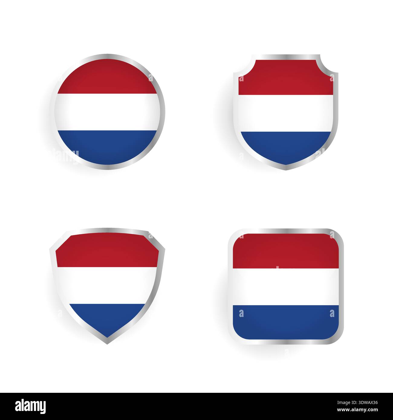 Niederlande Country Badge and Label Collection, kann für Geschäftsdesigns, Präsentationsdesigns oder andere geeignete Designs verwendet werden. Stock Vektor