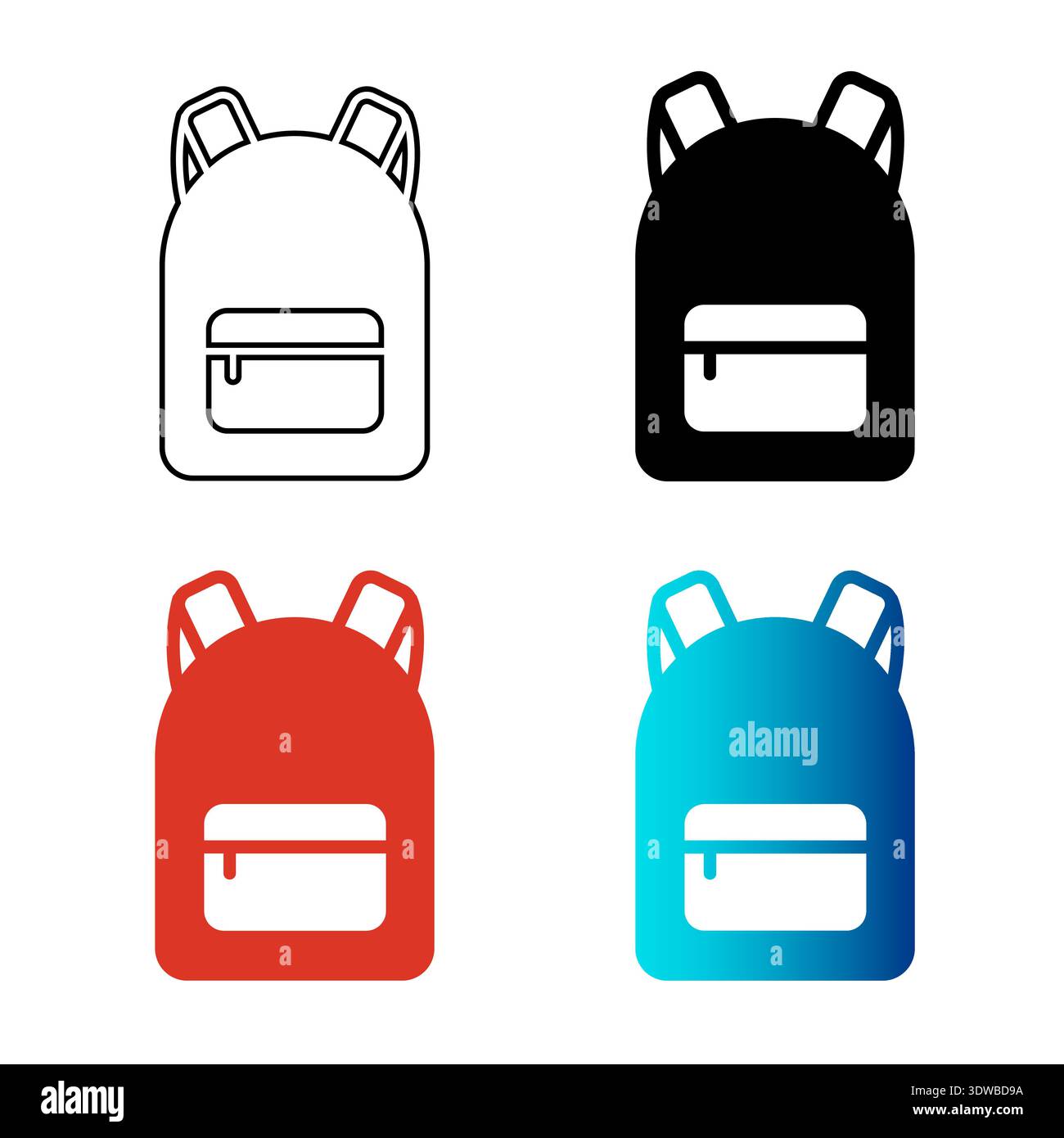Abstrakte Rucksack Silhouette Illustration, kann für Business Designs, Präsentationen oder andere geeignete Designs verwendet werden. Stock Vektor