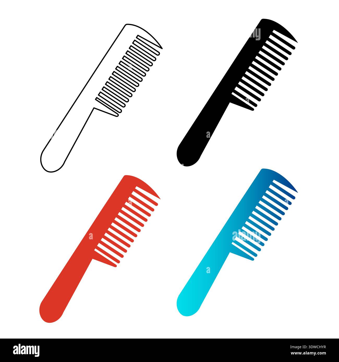 Abstrakte Haarkamm-Silhouette-Illustration, kann für Business-Designs, Präsentationsdesigns oder andere geeignete Designs verwendet werden. Stock Vektor