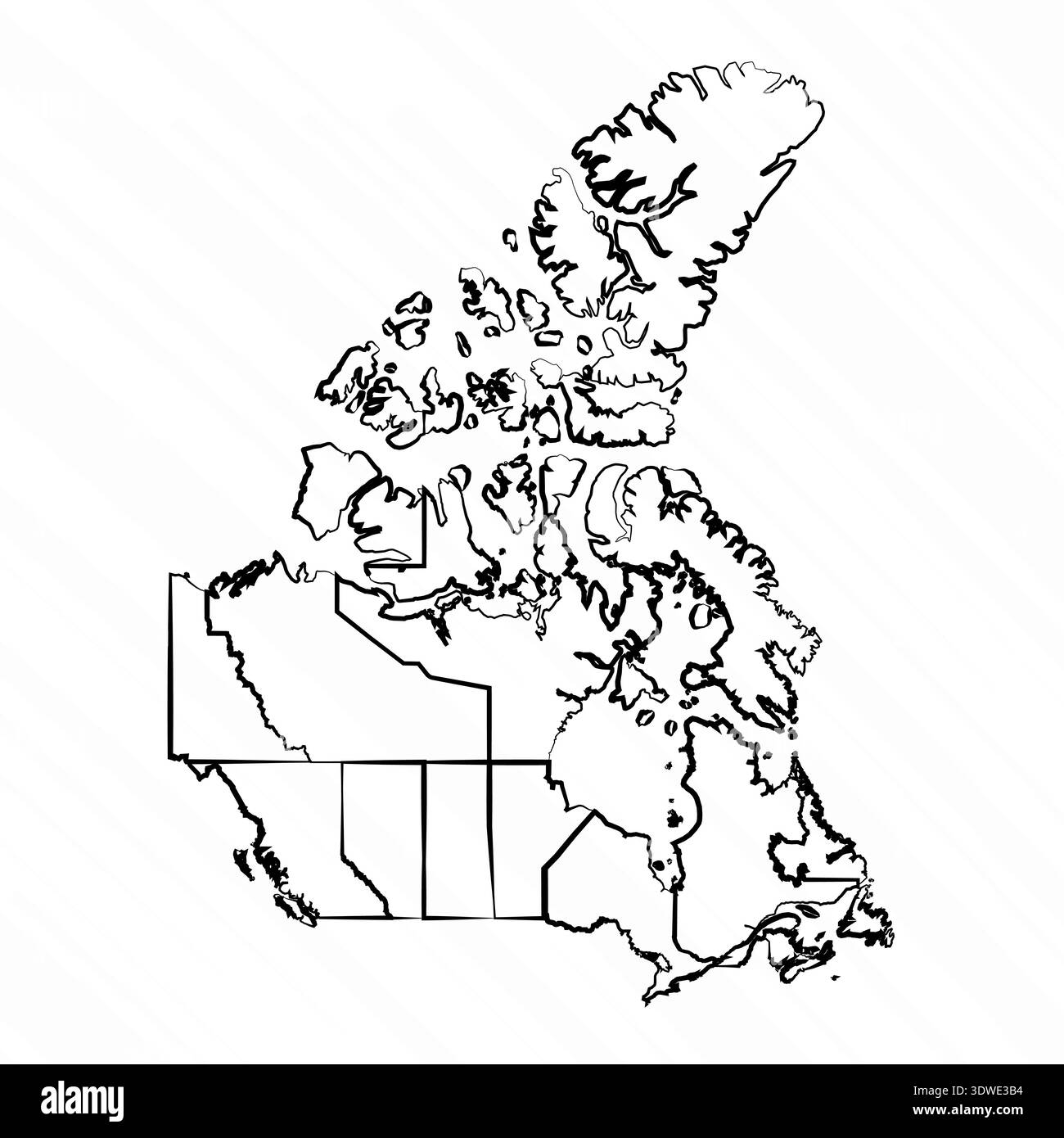 Handgezeichnete Canada Map Illustration, kann für Geschäftsdesigns, Präsentationsdesigns oder andere geeignete Designs verwendet werden. Stock Vektor