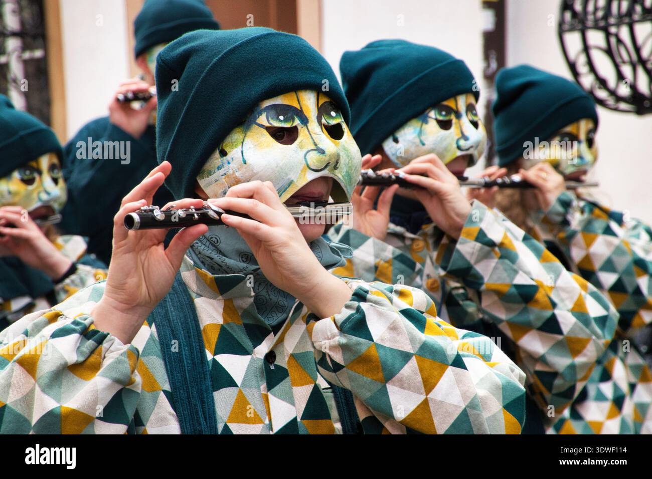 Schweiz, Basel, Zoll, Karneval, Stadt Basel, Baselstadt, Kanton Basel, Cortege, Larven, Masken, Benutzerdefiniert Stockfoto