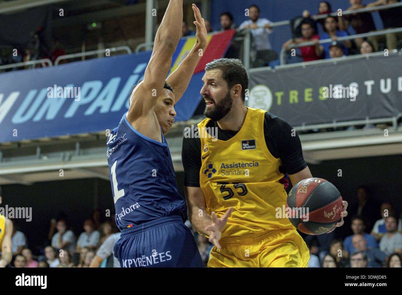 Andorra La Vella, Andorra : 2019. Oktober 06: Spieler in Aktion beim Liga ACB Endesa Spiel zwischen Mora Banc Andorra BC und FC Barcelona, Endpunktzahl 86 Stockfoto