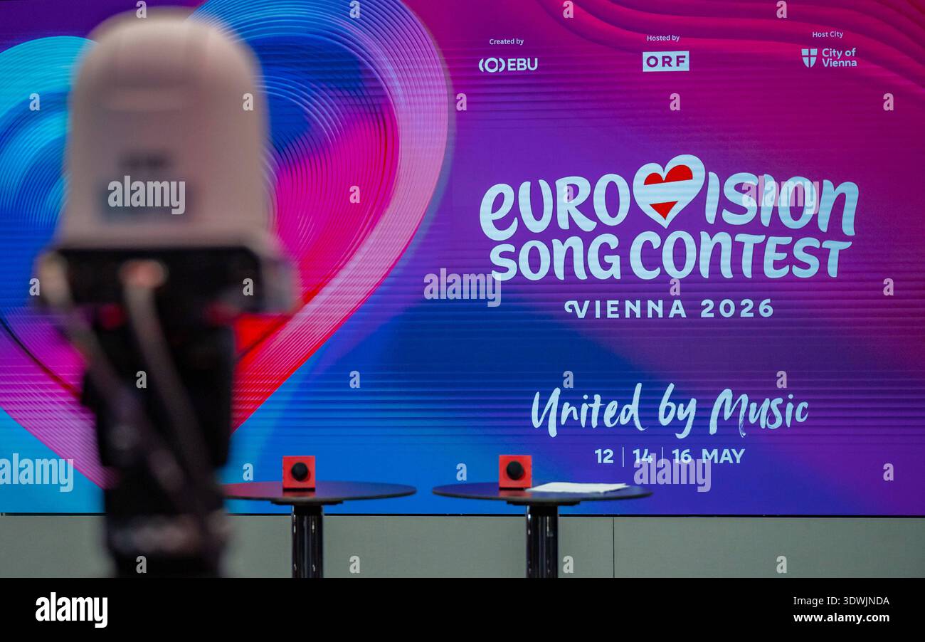 20260226 Medienupdate zum EUROVISION SONG CONTEST WIEN, OESTERREICH - 26. FEBRUAR: Sujet - Symbolbild - Mediengespraech anlaesslich eines ORF Updates zum 70. Eurovision Song Contest vom 12. bis zum 16. Mai 2026 in Wien im ORF-MedienCampus am 26. Februar 2026 in Wien, Oesterreich. 260226 SEPA 17 002 Copyright: XIsabellexOuvrardx SEPAxMedia Stockfoto