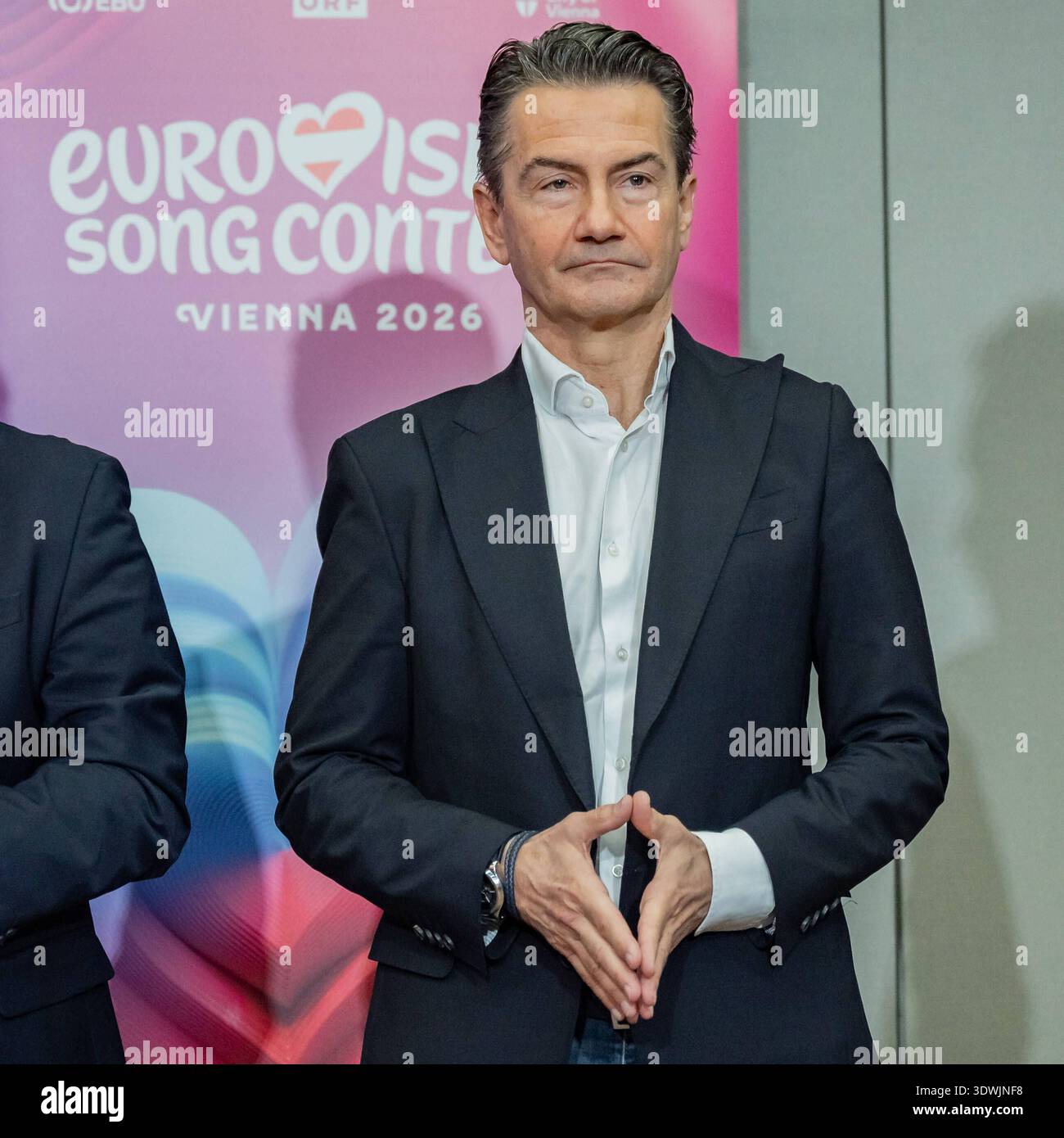 20260226 Medienupdate zum EUROVISION SONG CONTEST WIEN, OESTERREICH - 26. FEBRUAR: ORF-Generaldirektor Roland Weissmann waehrend des Mediengespraechs anlaesslich eines ORF Updates zum 70. Eurovision Song Contest vom 12. bis zum 16. Mai 2026 in Wien im ORF-MedienCampus am 26. Februar 2026 in Wien, Oesterreich. 260226 SEPA 17 027 Copyright: XIsabellexOuvrardx SEPAxMedia Stockfoto