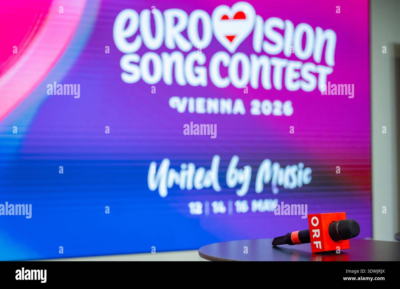20260226 Medienupdate zum EUROVISION SONG CONTEST WIEN, OESTERREICH - 26. FEBRUAR: Sujet - Symbolbild - Mediengespraech anlaesslich eines ORF Updates zum 70. Eurovision Song Contest vom 12. bis zum 16. Mai 2026 in Wien im ORF-MedienCampus am 26. Februar 2026 in Wien, Oesterreich. 260226 SEPA 17 001 Copyright: XIsabellexOuvrardx SEPAxMedia Stockfoto