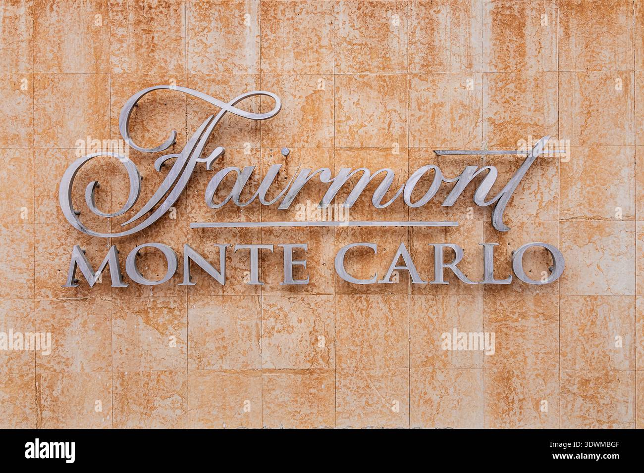 Das Fairmont-Kennzeichen in Monte Carlo Stockfoto