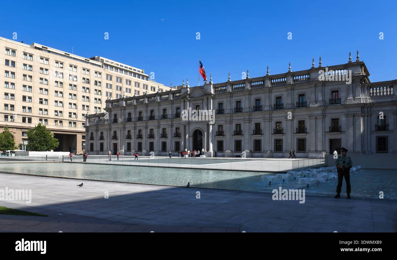 Präsident Palais La Moneda in Santiago de Chile Stockfoto