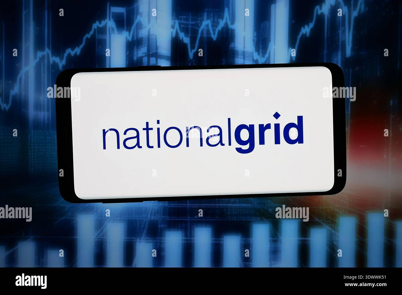 Stuttgart, Deutschland - 23.02.2026: In dieser Fotoabbildung ist das Logo des britischen Energieversorgers National Grid plc auf einem Smartphone zu sehen Stockfoto