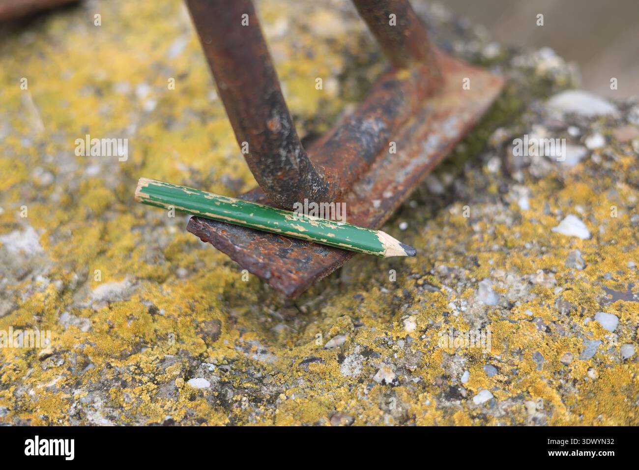 Altes gebrauchtes Schreinerstift-Werkzeug Stockfoto