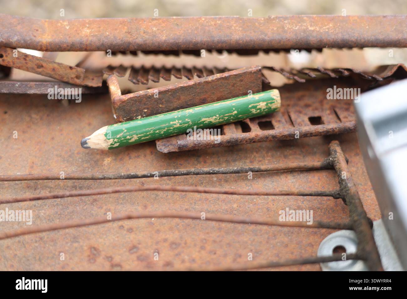 Altes gebrauchtes Schreinerstift-Werkzeug Stockfoto