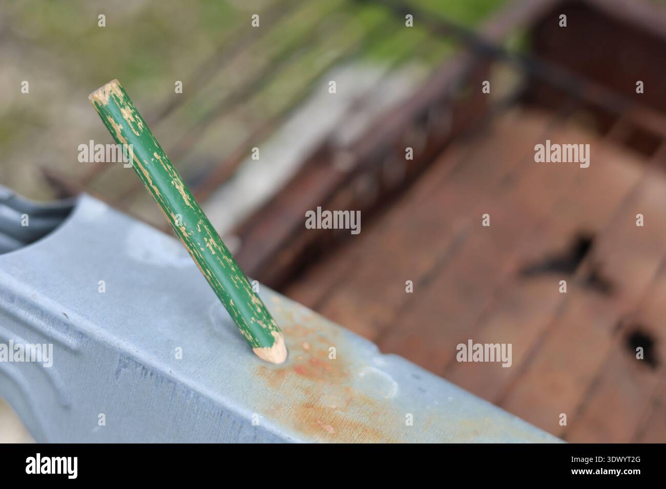 Altes gebrauchtes Schreinerstift-Werkzeug Stockfoto