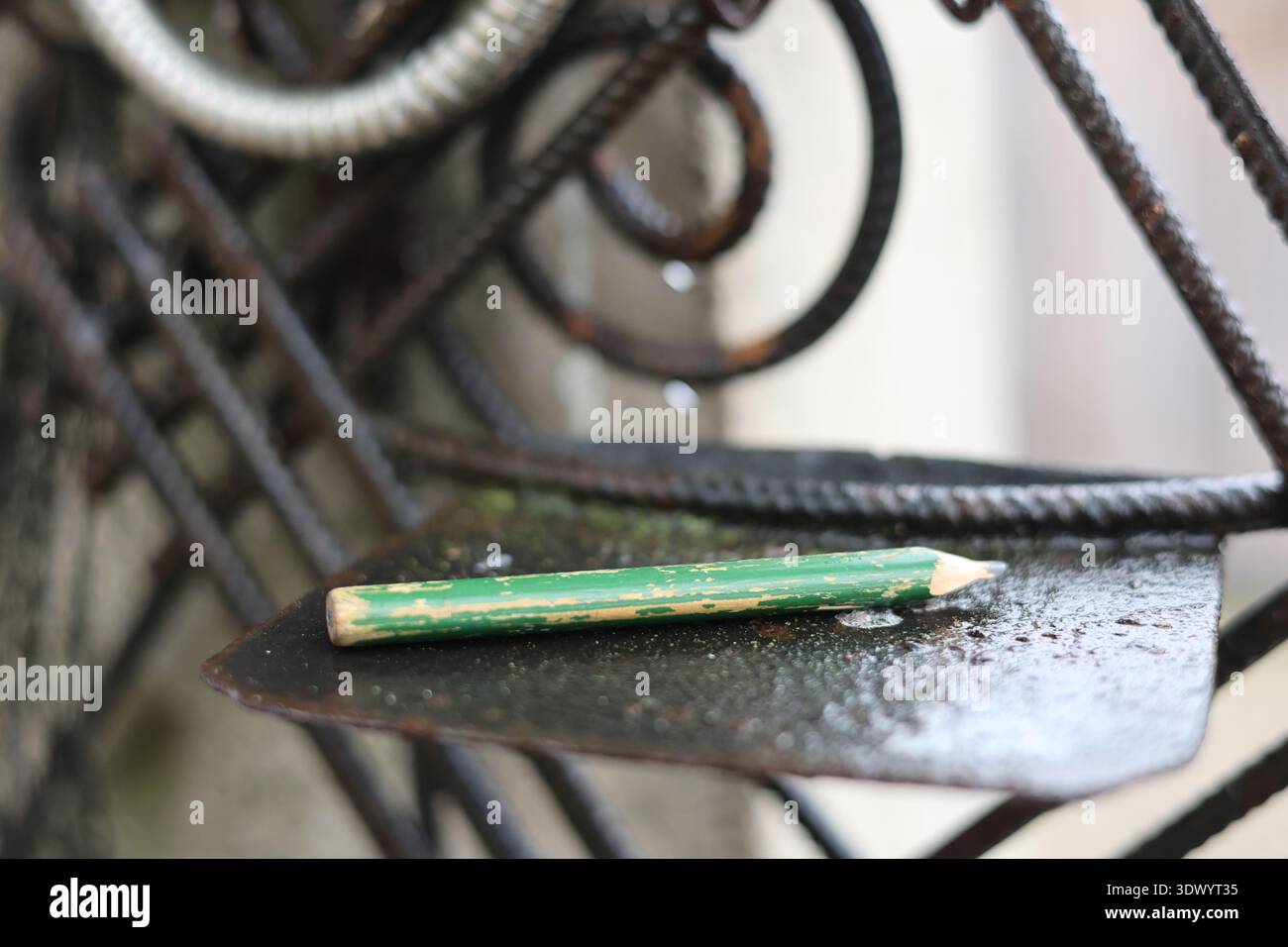 Altes gebrauchtes Schreinerstift-Werkzeug Stockfoto