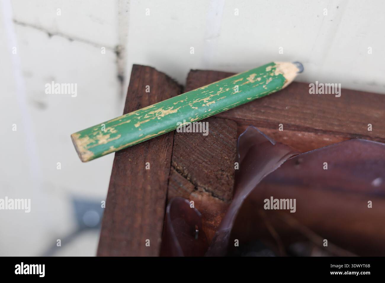 Altes gebrauchtes Schreinerstift-Werkzeug Stockfoto