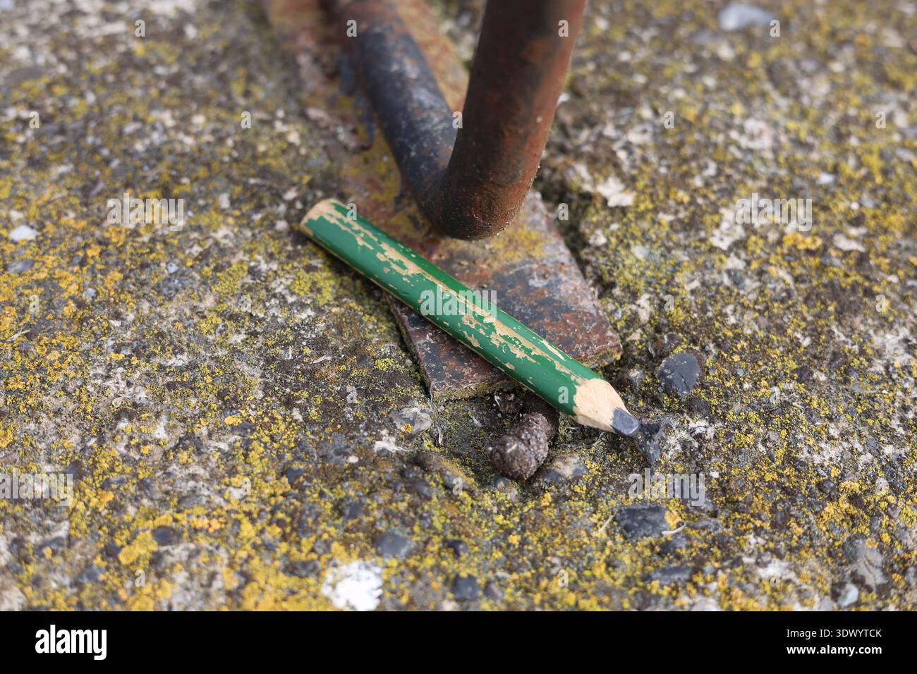 Altes gebrauchtes Schreinerstift-Werkzeug Stockfoto