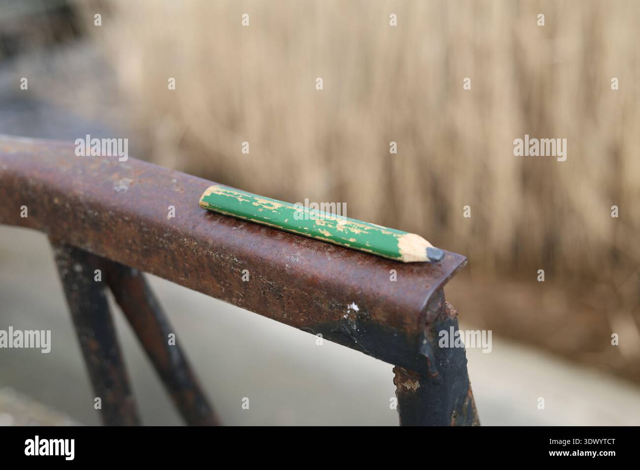 Altes gebrauchtes Schreinerstift-Werkzeug Stockfoto