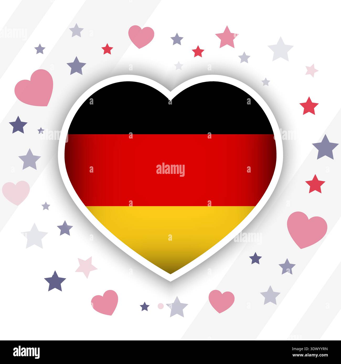 Creative Germany Flag Heart Icon, Vektor editierbares Design, kann für Business- oder Präsentationsdesign verwendet werden. Stock Vektor