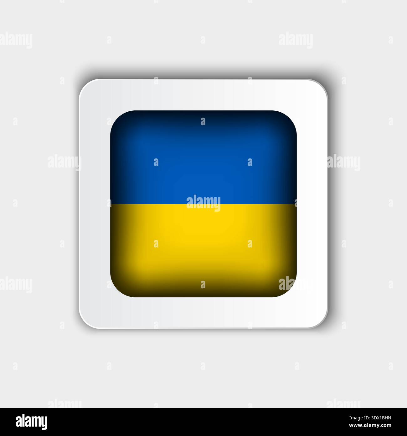 Ukraine Flag Button Flat Design, Vektor editierbares Design, kann für Geschäfts- oder Präsentationsdesign verwendet werden. Stock Vektor