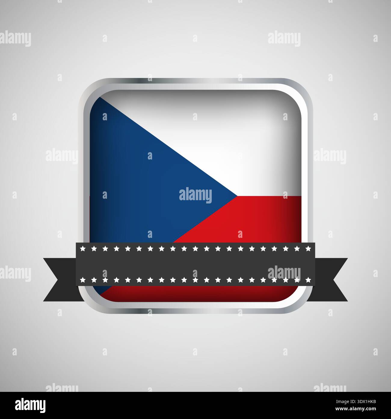 Vektor-Rundbanner mit tschechischer Flagge, Vektor-bearbeitbares Design, kann für Geschäfts- oder Präsentationsdesign verwendet werden. Stock Vektor