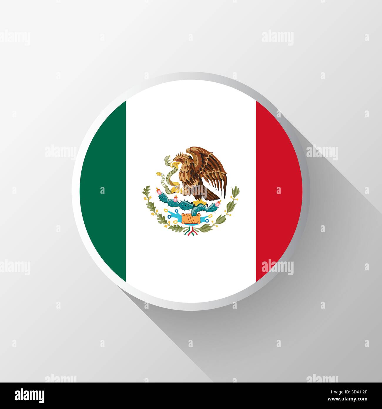 Creative Mexico Flag Circle Badge, Vektor editierbares Design, kann für Geschäfts- oder Präsentationsdesign verwendet werden. Stock Vektor