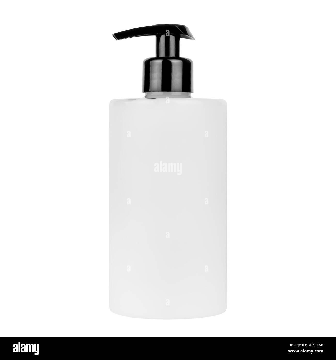 Weiße Flasche Creme, Shampoo-Isolat auf weißem Hintergrund. Stockfoto