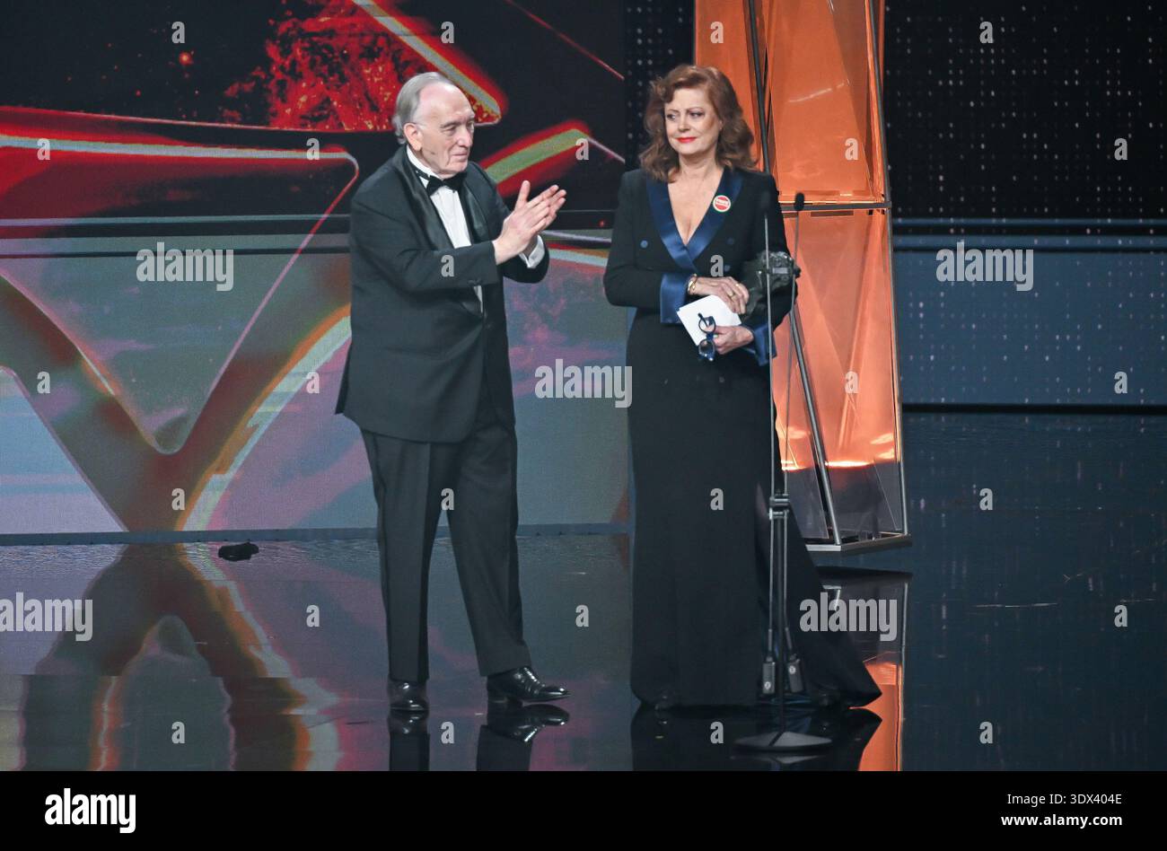 Die Schauspielerin Susan Sarandon sammelt die International Goya bei der 40. Ausgabe der Goya Awards im Auditori del Centre de Convencions am 28. Februar Stockfoto