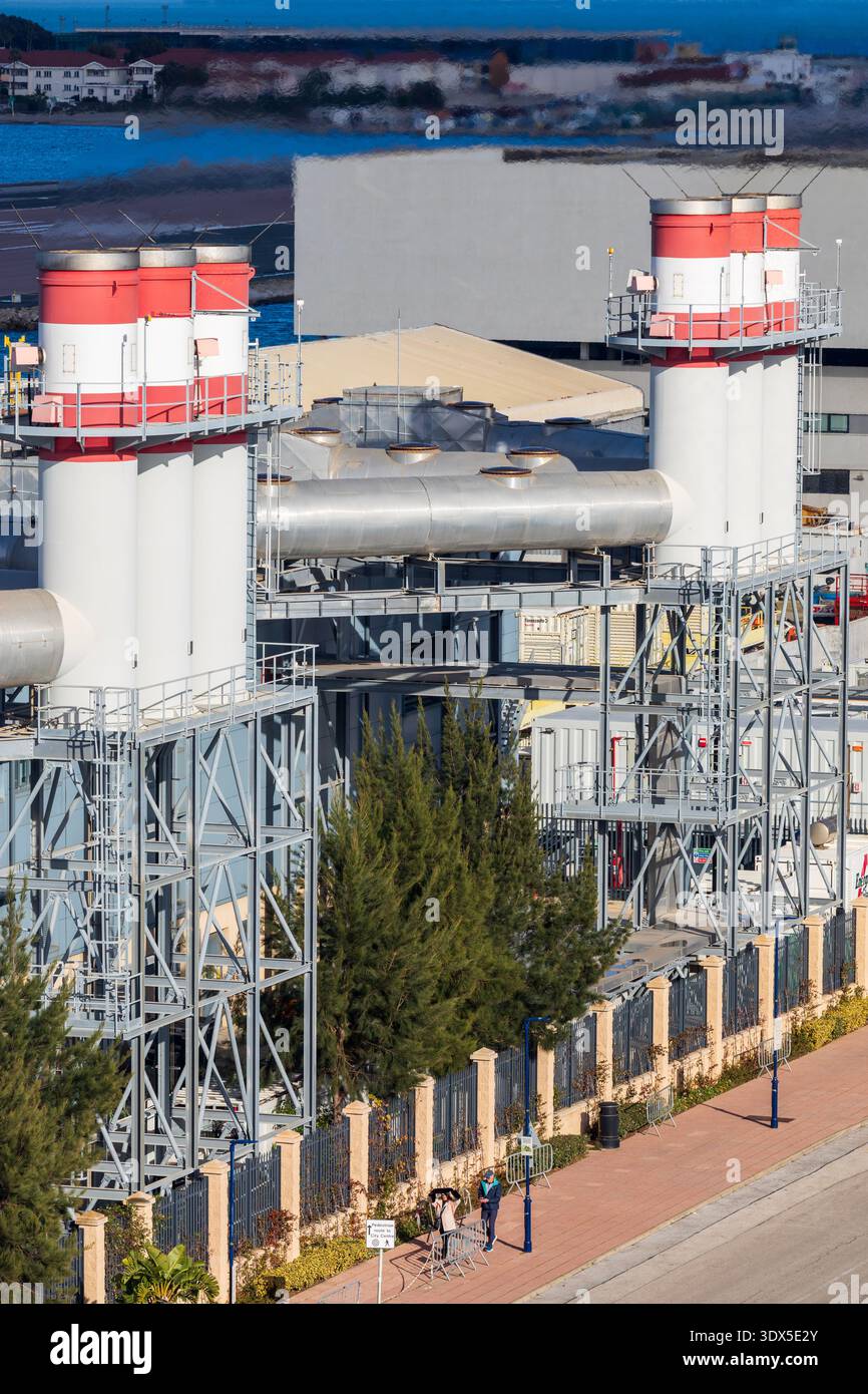 Kraftwerk, Gibraltar Harbour, Vereinigtes Königreich Stockfoto
