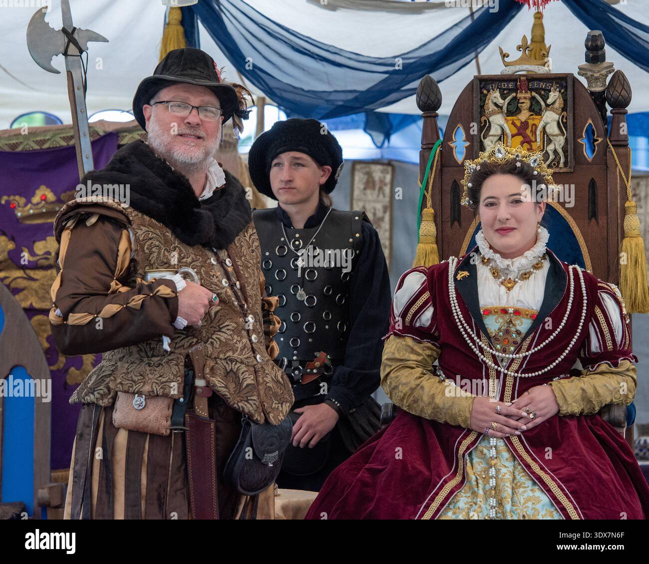 Grass Valley, 3. Mai 2025. Beim Celtic Festival versammeln sich die Menschen, um die keltische Kultur zu feiern. Die Teilnehmer tragen traditionelle Kostüme und nehmen Teil Stockfoto