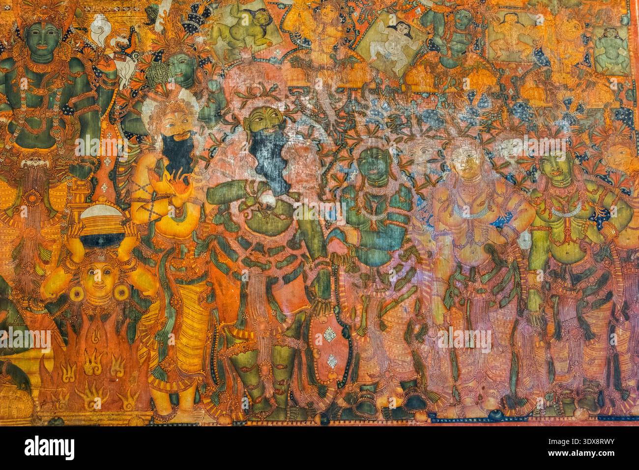 Ramayana Wandgemälde Dutch Palace Mattancherry Kochi Cochin Kerala Indien Stockfoto