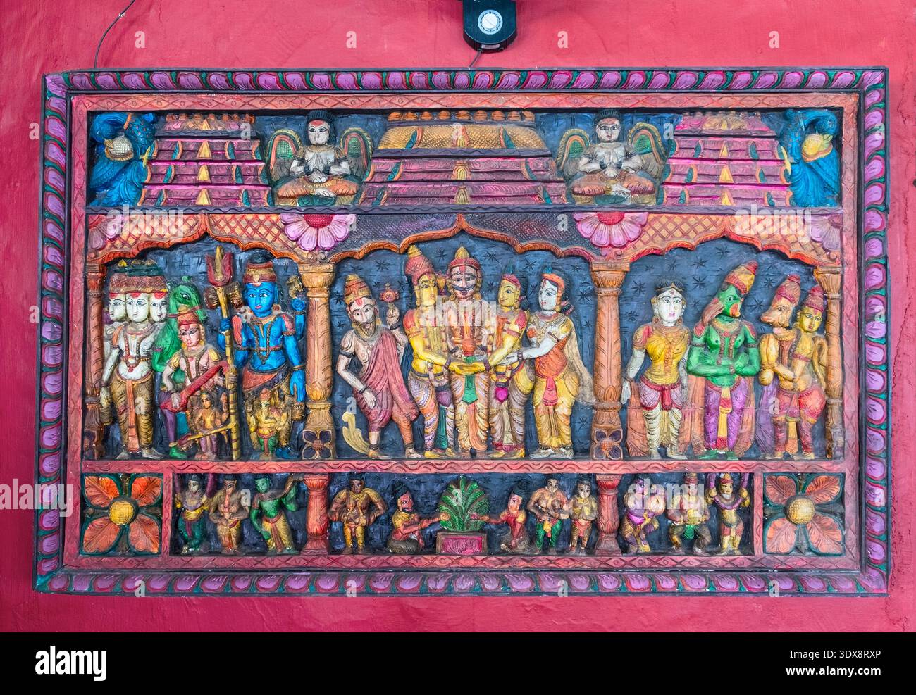 Wanddekoration Ginger House Museum Hotel Mattancherry Kochi Cochin Kerala Indien Stockfoto