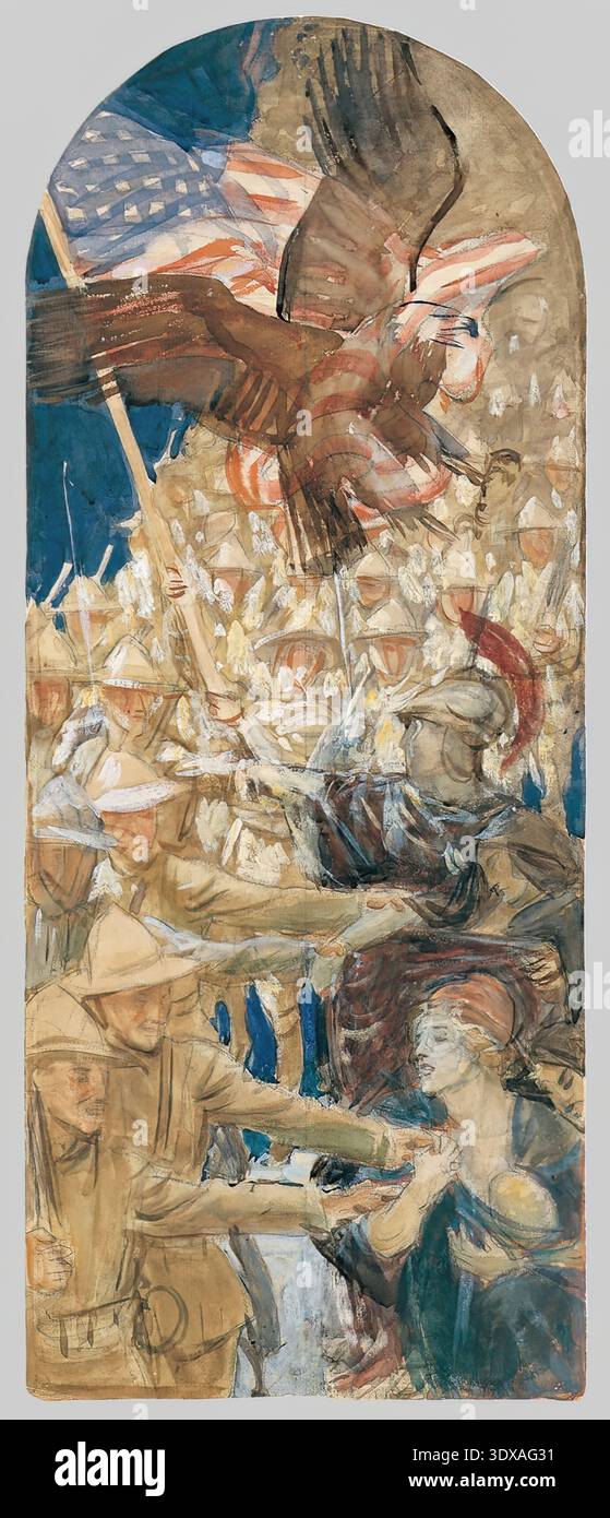 John Singer Sargent Study for the Coming of the Americans Preparatory Historical Study 1921-1922 Stockfoto