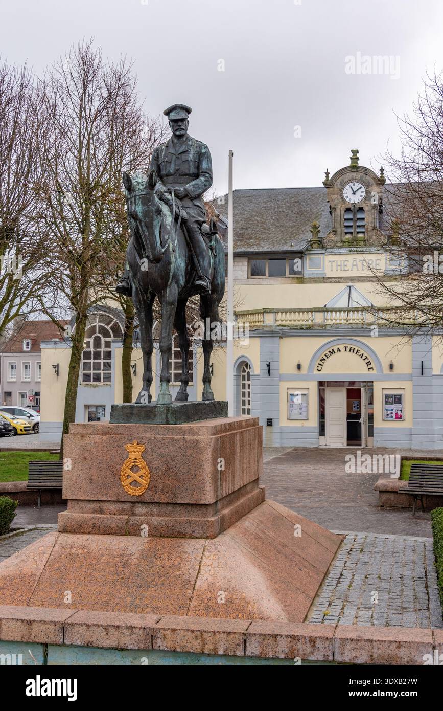 Statue des Feldmarschalls Sir Douglas Haig, Montreuil-sur-Mer, Frankreich Stockfoto