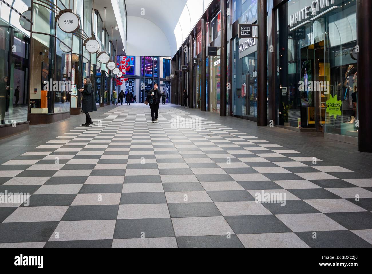 Liverpool, Großbritannien, 14. Februar 2026: Peters Arcade Einkaufsviertel im Stadtzentrum Stockfoto
