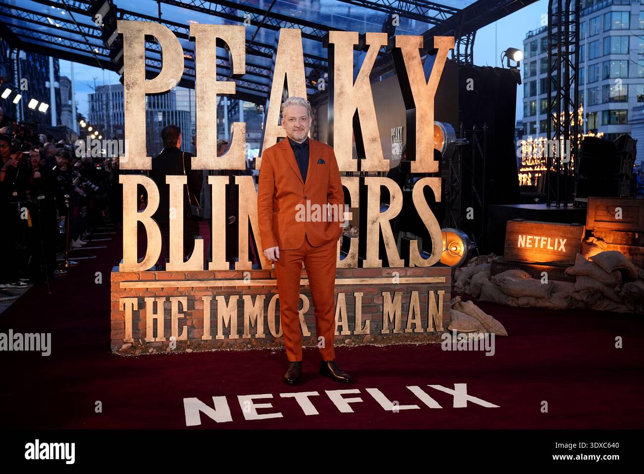 Thomas Arnold nahm an der Weltpremiere von Peaky Blinders: The Immortal man in der Symphony Hall in Birmingham teil. Bilddatum: Montag, 2. März 2026. Stockfoto