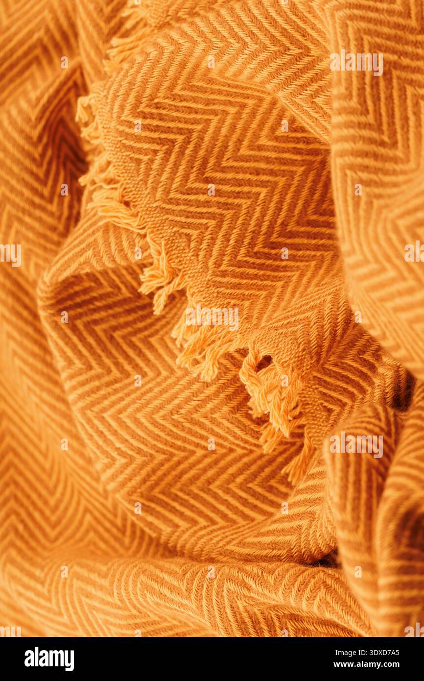 Senfchevron-Material für Herbststyling Stockfoto