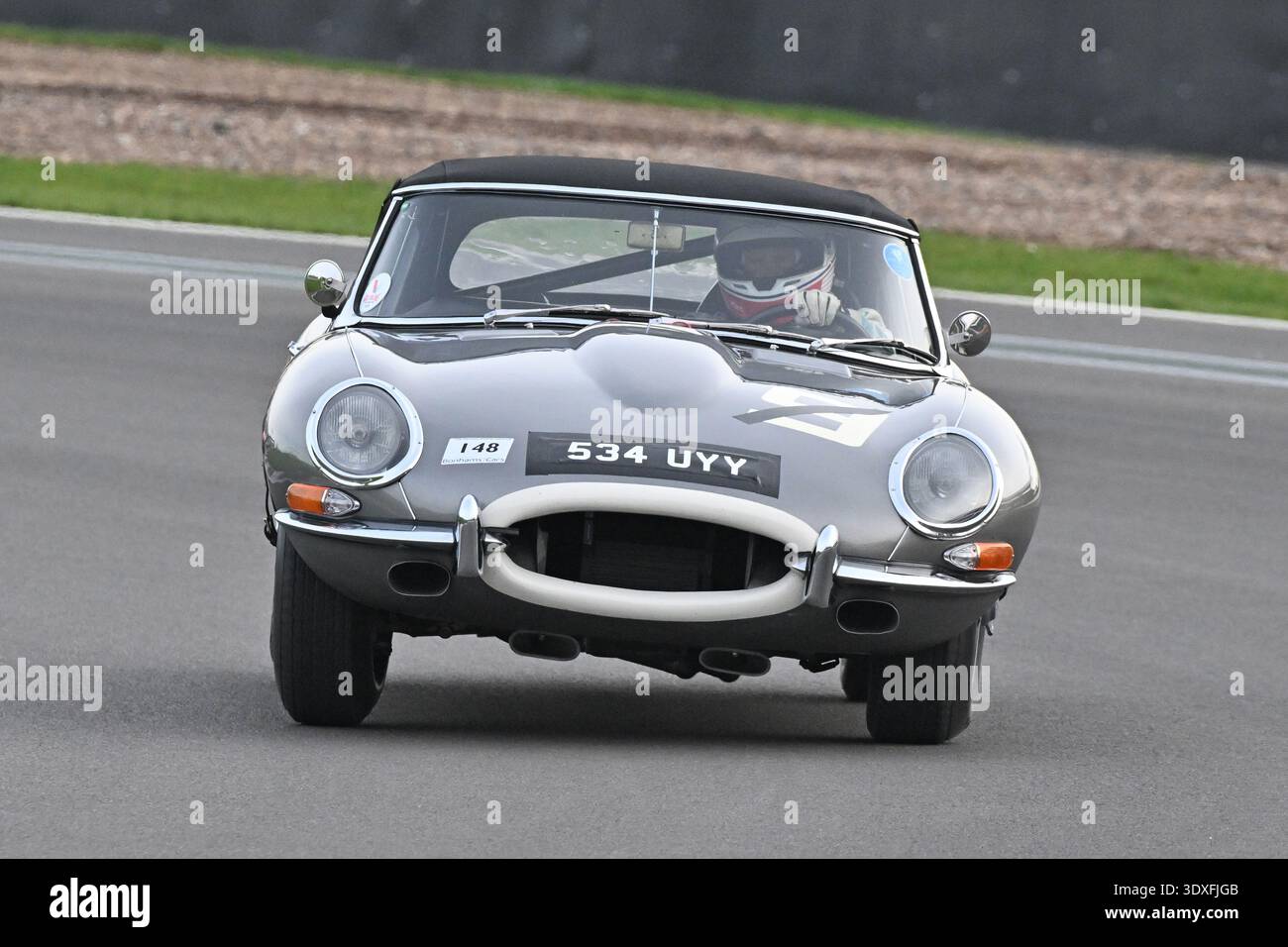 Marcus Gordon, Jaguar E-Type, 2026 fand die 70. Austragung der Pomeroy Trophy statt, sie startete 1952, sie bietet Autos aller Epochen und Typen, es ist der Stockfoto