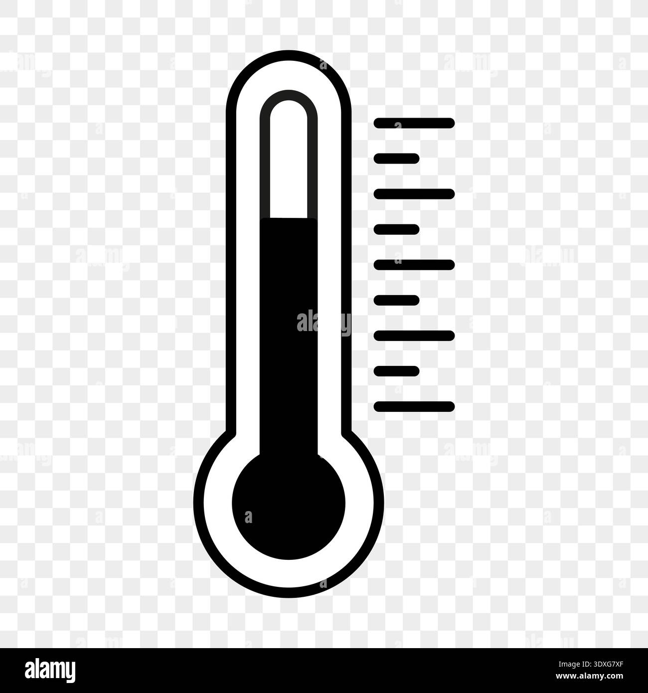 Symbol für Temperaturthermometer. Symbol für Wetterwerkzeug. Messgerät Vektor. Temperaturanzeige. Gradskala. Stock Vektor