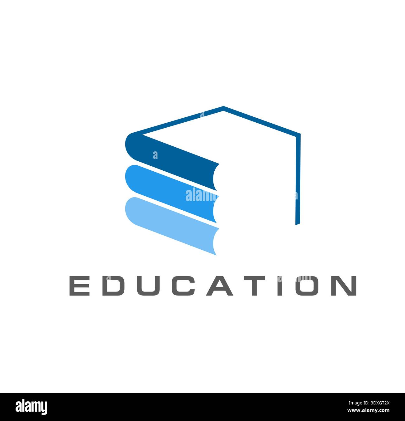 Schule, Akademie, Hochschule und Universität Büchersymbol Stock Vektor