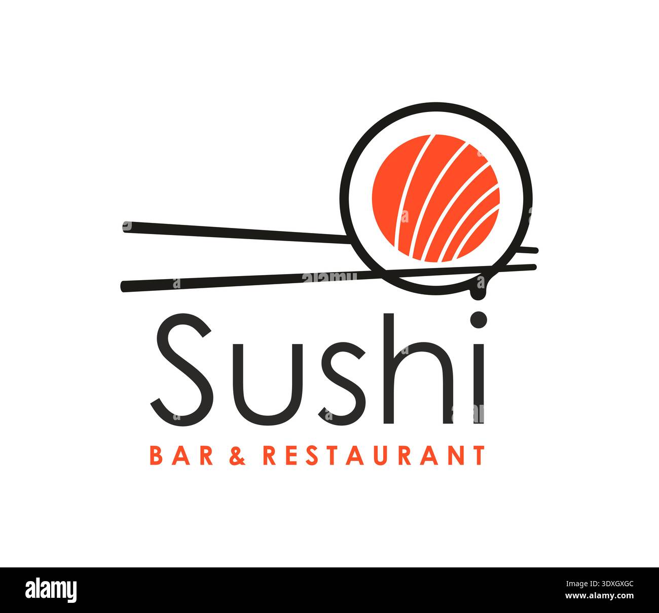 Traditionelles Lachs-Sushi, japanisches Restaurant Stock Vektor