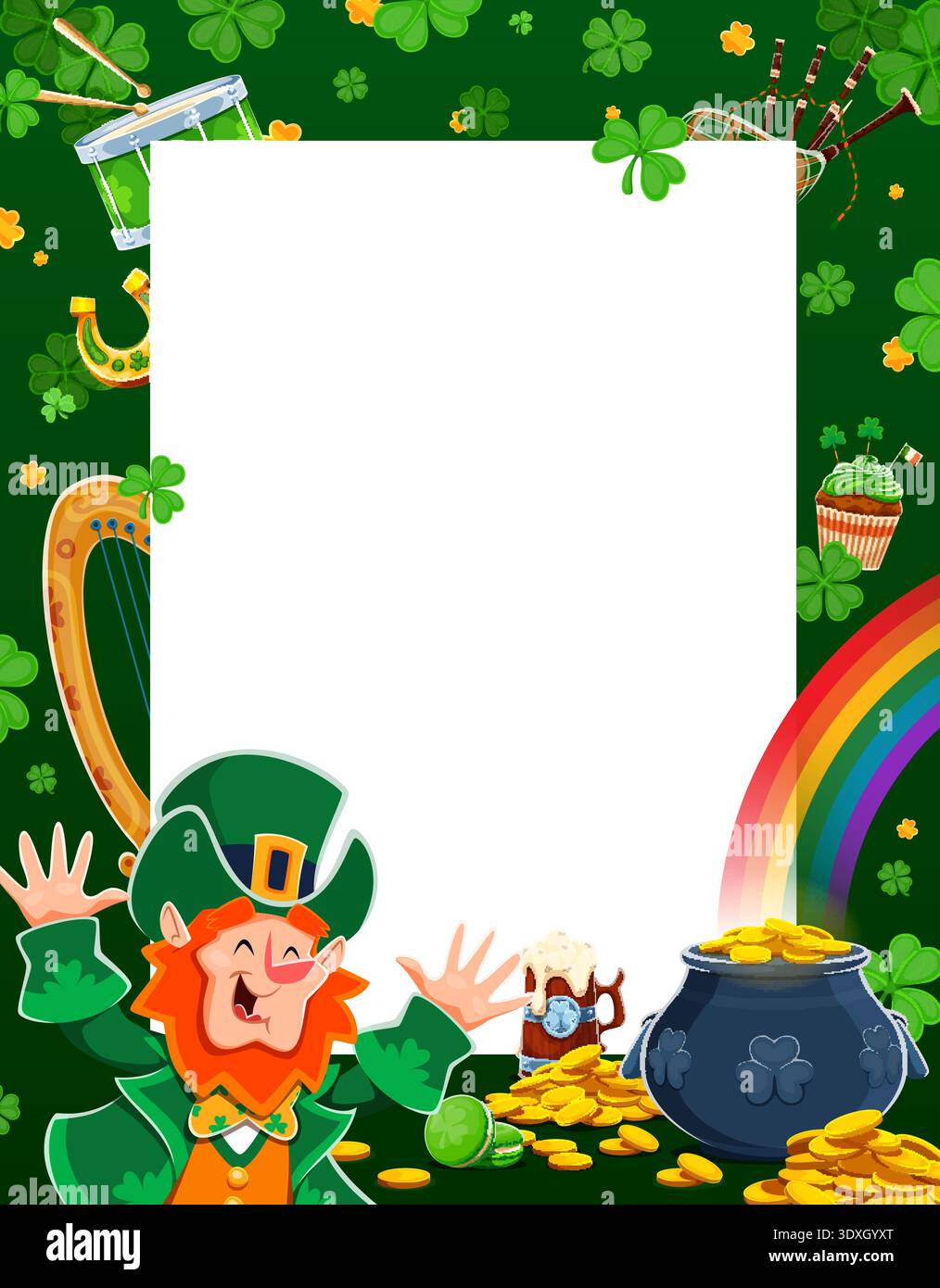 Happy St. Patrick Day Poster mit leerem Hintergrund Stock Vektor