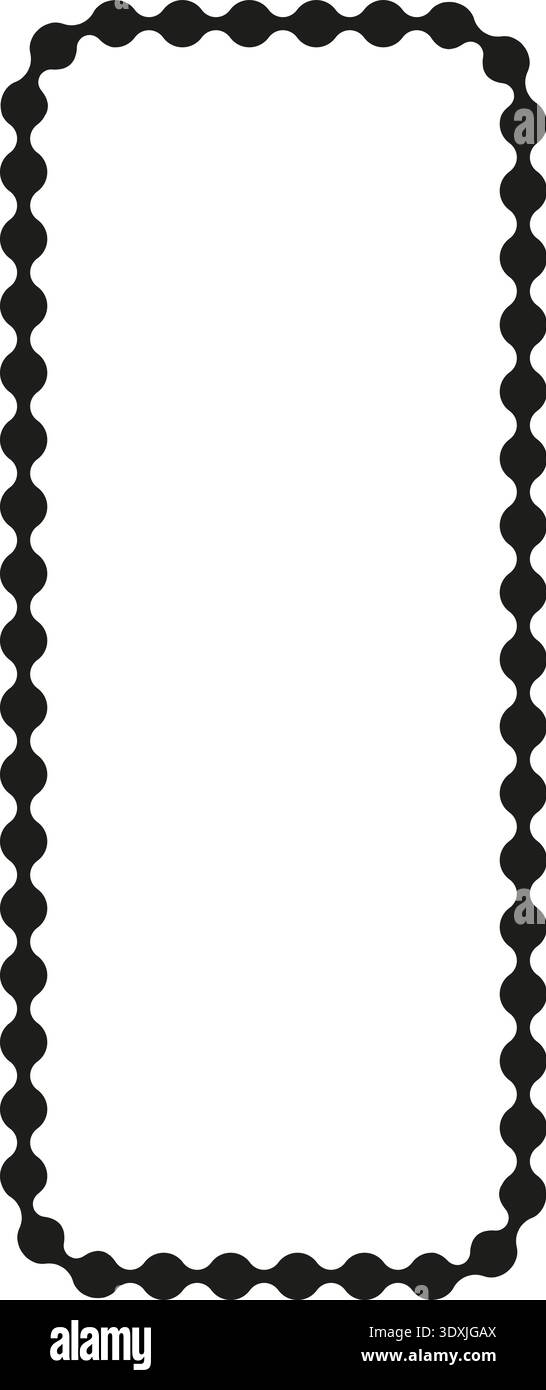 Gepunktete Linie, die ein Rechteck mit glatten abgerundeten Ecken bildet, wodurch eine flexible, verknüpfte Struktur erhalten bleibt. Stock Vektor