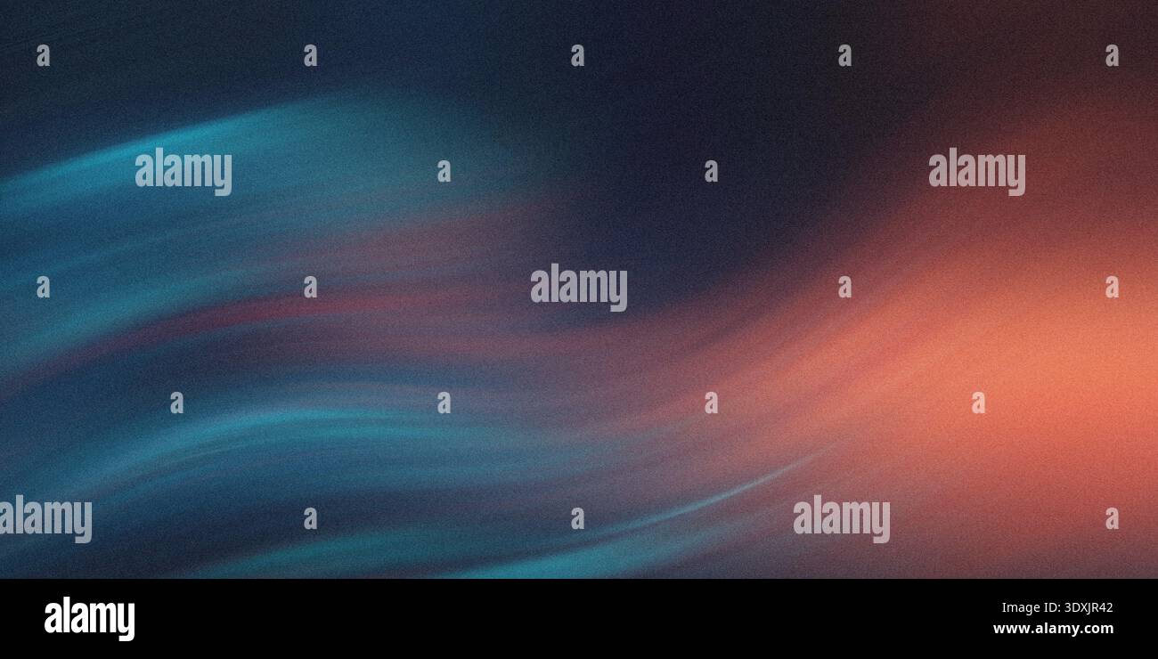 Abstrakter Hintergrund mit verschwommenen Blau-, Orange- und Violetttönen für einen traumhaften und ätherischen Effekt Stockfoto