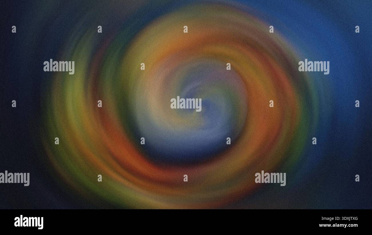 Abstrakter wirbelnder Wirbel aus gelben und blauen Farben, der einen faszinierenden und dynamischen visuellen Effekt erzeugt Stockfoto