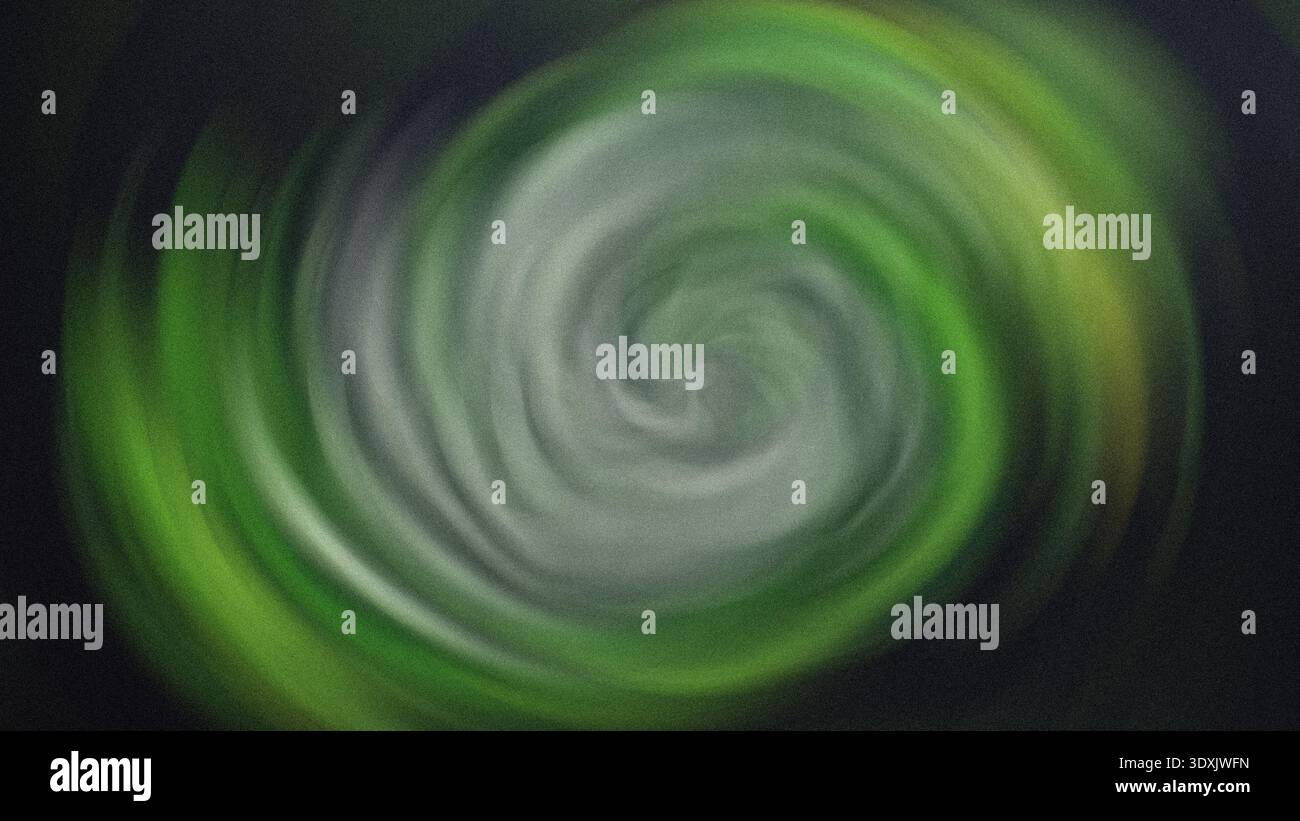 Ein wirbelnder Wirbel aus Grün und weiß, der eine abstrakte und dynamische visuelle Darstellungseffekt-Kunst schafft Stockfoto