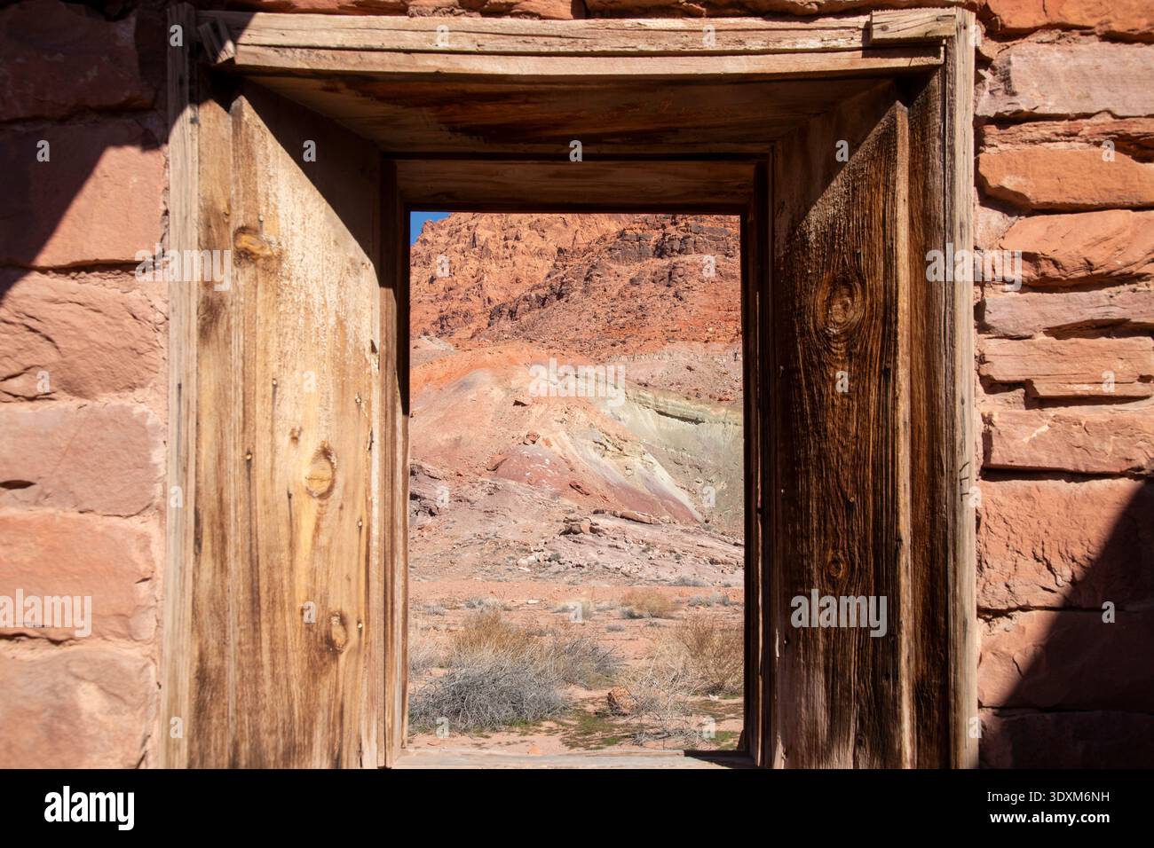Lee's Ferry, Arizona: Historische Gebäude an Lee's Ferry am Colorado River am nördlichen Ende des Grand Canyon. Eine Fähre verkehrte hier ab 1873 Uhr Stockfoto