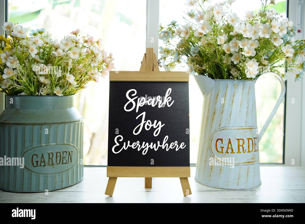 Spark Joy Everywhere Zitate Von Inspiration Und Motivation Stockfoto