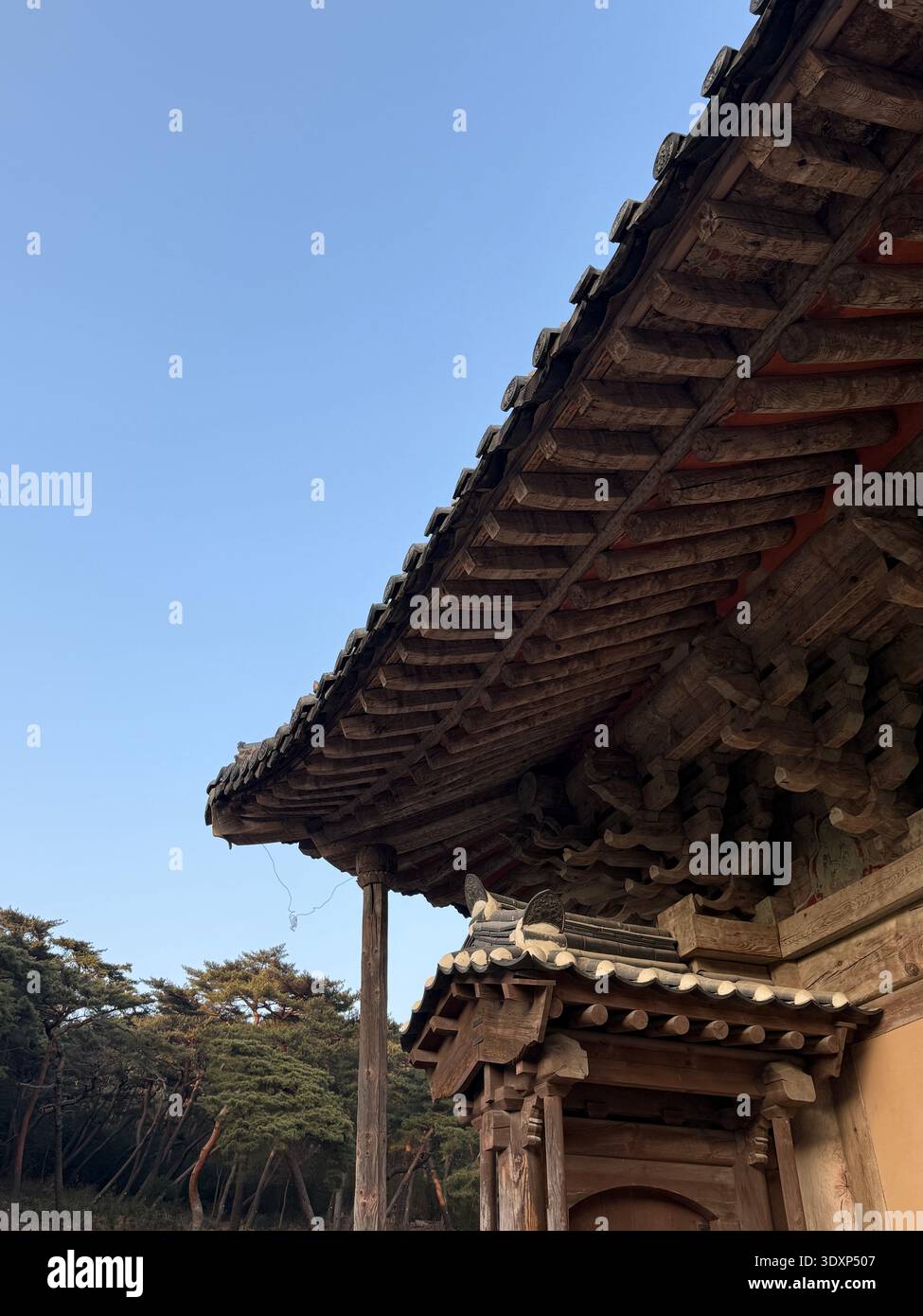 koreanisches Tempeldach - Smartphone-aufgenommenes Stockfoto