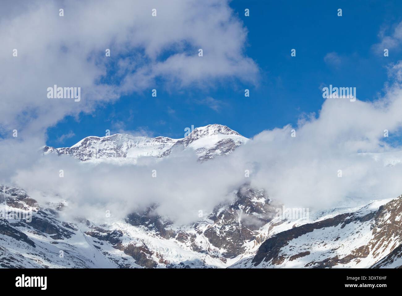 Landschaft der Dufourspitze ab Gressoney Stockfoto