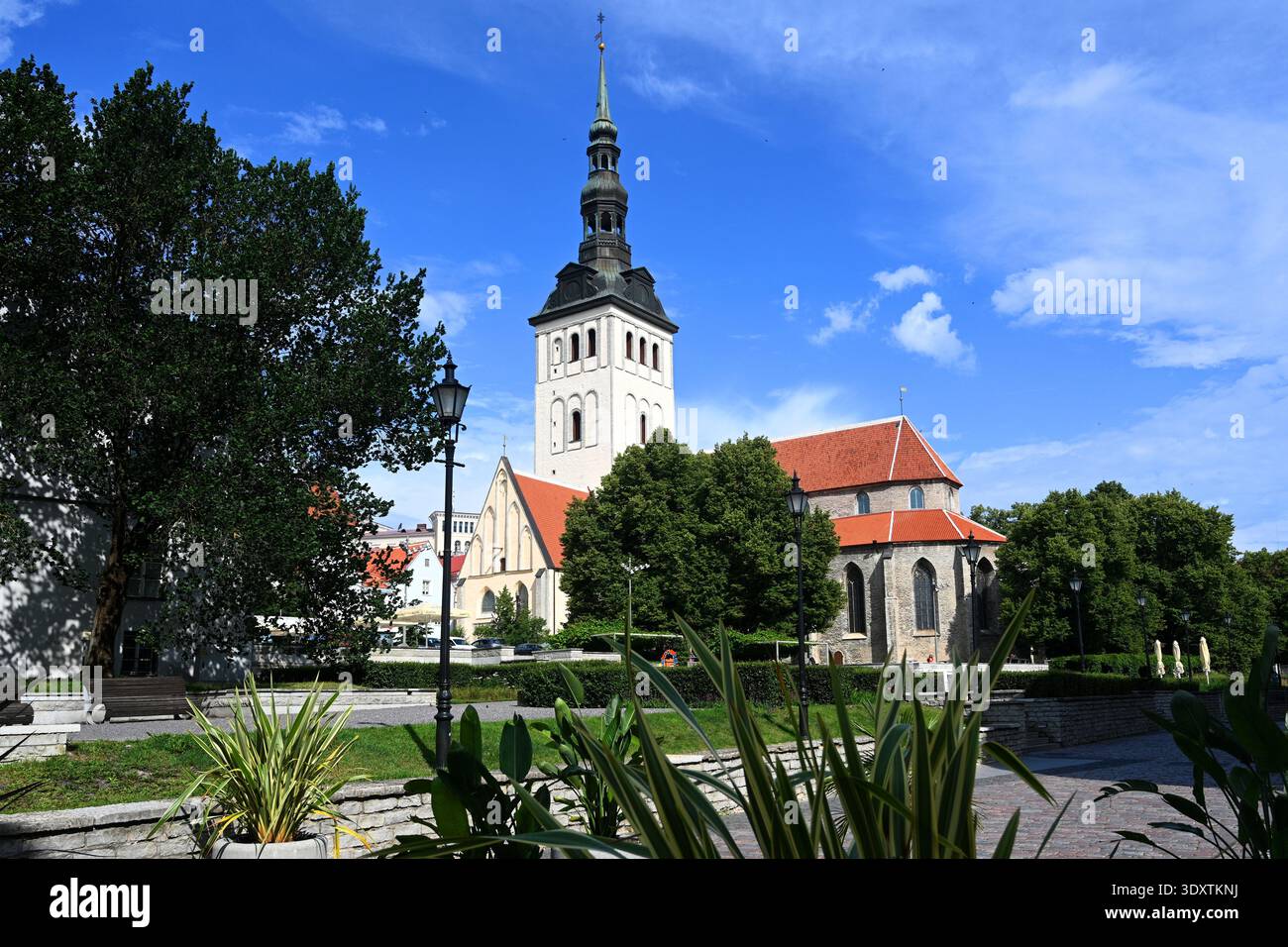 Tallinn, Estland - 24. Juli 2024: St. Nikolaus Kirche und Niguliste Museum in Tallinn, Estland Stockfoto