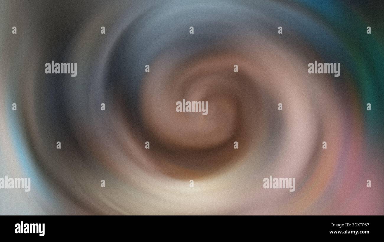 Ein abstrakter, verschwommener Farbwirbel, der einen hypnotischen Effekt mit zentralem Wirbel und radialem Unschärfeeffekt erzeugt Stockfoto